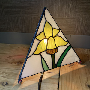 [ITP2SVNIYUQW] light stand light stained glass antique flower pattern triangle lighting retro operation goods 