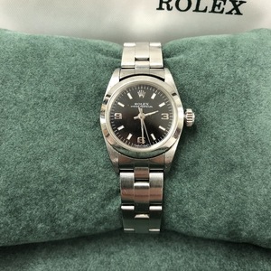 【ITPHVY7HKLO6】ROLEX ロレックス 腕時計 67180 ブラック オイスターパーペチュアル 自動巻 レディース