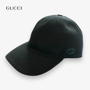 【ITM7K77JE6S0】美品 GUCCI グッチ 387554 インターロッキングG ベースボールキャップ 帽子 M 58cm