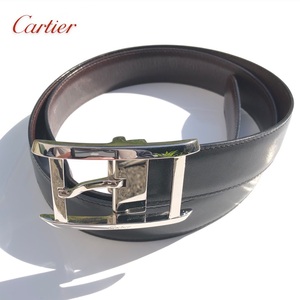 【ITTAIATIFI0W】Cartier カルティエ タンク レザーベルト シルバー金具 シルバー金具