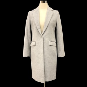 【ITVS31O6GPQ4】美品 VICKY ウール ロングコート グレー ライトグレー 灰色 アウター コート 羊毛 ウールコート レディース 2 ポケット