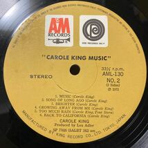 Carole King 【Music】LP 国内盤 A&M Records AML-130 キャロルキング 1971 Rock _画像5