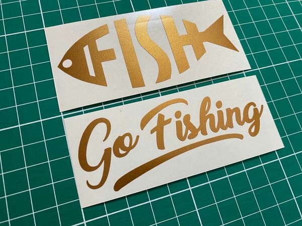 FISH&Go Fishingカッティングステッカー カラー変更可能 タックルボックス ルアーケースギアボックス クーラーボックス