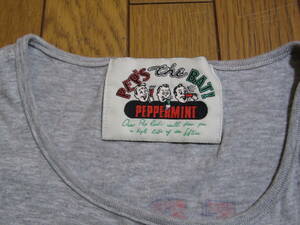 ☆PEPPERMINT ペパーミント ロングTシャツ バックプリント 灰色 XL-XXL ロカビリー 昭和レトロ 80年代当時物 ※クリームソーダ CREAMSODA☆