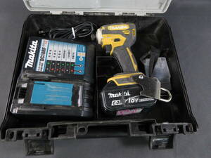 43/Э272*makita rechargeable impact driver TD172D yellow * charger, battery 1 piece attaching 