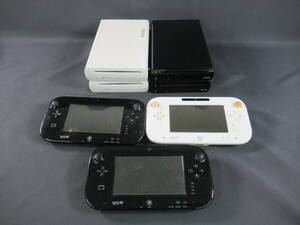 60/Q989* junk *Wii U body 4 pcs (32GB)+GamePad 3 piece set sale *White/Black*Nintendo*no- cleaning goods * used 