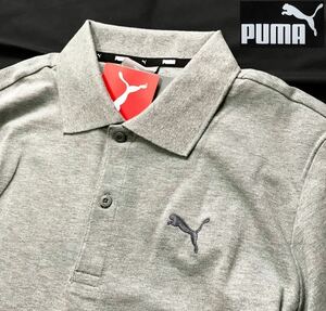 ♯C037新品【メンズXL】プーマゴルフ PUMA ピケポロシャツ　半袖 ゴルフ グレー　タグ付き