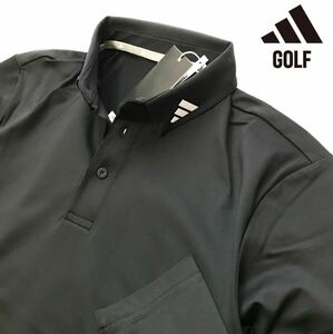 *M188 новый товар [ мужской XXL] чёрный Adidas Golf обратная сторона ворсистый кнопка down рубашка-поло длинный рукав adidas GOLF Golf одежда высокое качество ткань 