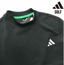 新品 【メンズL】黒　アディダスゴルフ モックネック シャツ 半袖 adidas GOLF ゴルフウェア 春夏　さらさら生地_画像1