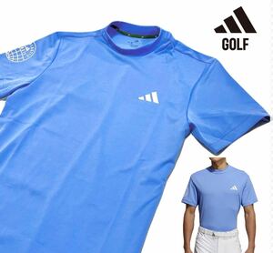  новый товар [ мужской L] голубой Adidas Golf mok шея рубашка короткий рукав adidas GOLF Golf одежда весна лето .... ткань 