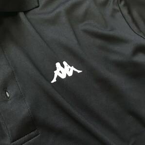 ◆H632新品【メンズL】黒【Kappa GOLF】カッパゴルフ 吸汗速乾 抗菌防臭 ロゴライン ストレッチ 半袖ポロシャツの画像4