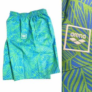 ☆241新品【メンズL】総柄 ブルー ARENA BEACHSIDE LIFESTYLE ハーフパンツ 7inch ショーツ ビーチサイド ライフスタイル