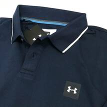 ♯C044新品【メンズM】紺ネイビー ゴルフ アンダーアーマー UNDER ARMOUR UA UAエース ポロ_画像3