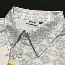 新品【メンズLL】白　FILA GOLF 総柄　アロハ柄 フィラゴルフ QUICK-DRY吸汗速乾 ストレッチ ポロシャツ_画像4