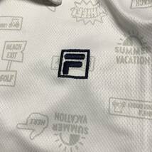 新品【メンズL】 白 FILA GOLF コミック柄 フィラゴルフ QUICK-DRY吸汗速乾 ストレッチ ポロシャツ_画像3