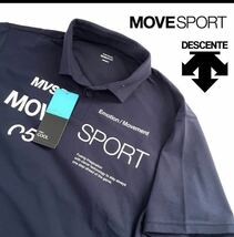 ◎110新品【メンズXXL(XO)】ネイビー ゴルフ DESCENTE MOVE SPORT デサントムーヴスポーツ SUNSCREEN COOL 吸汗速乾 ポロシャツ高品質_画像1