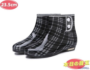 1 start * lady's stylish rain boots [496] 23.5cm color C rain shoes rain shoes rainy season measures . slide waterproof rain snow clear weather combined use 