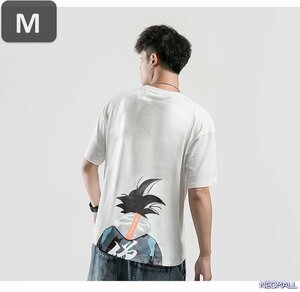 人気商品 ☆ 丸首 半袖 Tシャツ【467】 ホワイト Mサイズ トップス シャツ シンプル イラスト デザイン 春夏