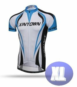 XINTOWN サイクリングウェア 半袖 XLサイズ 自転車 ウェア サイクルジャージ 吸汗速乾防寒 新品 インポート品【n617-bl】