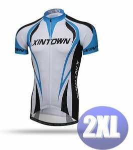 XINTOWN サイクリングウェア 半袖 2XLサイズ 自転車 ウェア サイクルジャージ 吸汗速乾防寒 新品 インポート品【n617-bl】