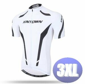 XINTOWN サイクリングウェア 半袖 3XLサイズ 自転車 ウェア サイクルジャージ 吸汗速乾防寒 新品 インポート品【n609-wh】