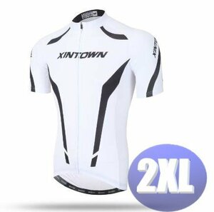 XINTOWN サイクリングウェア 半袖 2XLサイズ 自転車 ウェア サイクルジャージ 吸汗速乾防寒 新品 インポート品【n609-wh】