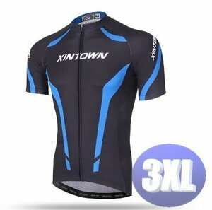 XINTOWN サイクリングウェア 半袖 3XLサイズ 自転車 ウェア サイクルジャージ 吸汗速乾防寒 新品 インポート品【n609-bl】