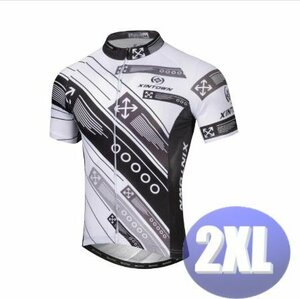 XINTOWN サイクリングウェア 半袖 2XLサイズ 自転車 ウェア サイクルジャージ 吸汗速乾防寒 新品 インポート品【n610-wh】