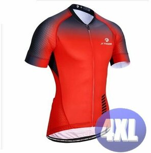 x-tiger サイクリングウェア 半袖 4XLサイズ 自転車 ウェア サイクルジャージ 吸汗速乾防寒 新品 インポート品【n607-rd】