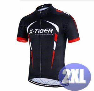 x-tiger サイクリングウェア 半袖 2XLサイズ 自転車 ウェア サイクルジャージ 吸汗速乾防寒 新品 インポート品【n604-rd】