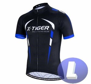 x-tiger サイクリングウェア 半袖 Lサイズ 自転車 ウェア サイクルジャージ 吸汗速乾防寒 新品 インポート品【n604-bl】