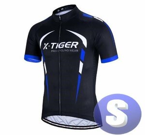 x-tiger サイクリングウェア 半袖 Sサイズ 自転車 ウェア サイクルジャージ 吸汗速乾防寒 新品 インポート品【n604-bl】