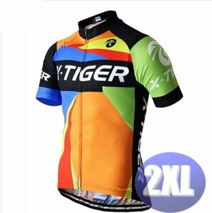 x-tiger サイクリングウェア 半袖 2XLサイズ 自転車 ウェア サイクルジャージ 吸汗速乾防寒 新品 インポート品【n600-08】