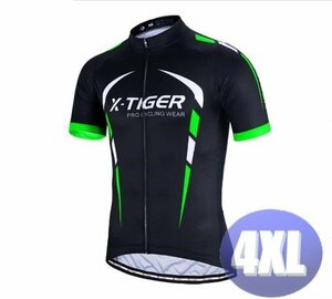 x-tiger サイクリングウェア 半袖 4XLサイズ 自転車 ウェア サイクルジャージ 吸汗速乾防寒 新品 インポート品【n604-gr】