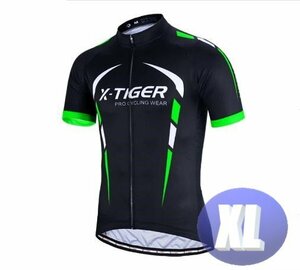 x-tiger サイクリングウェア 半袖 XLサイズ 自転車 ウェア サイクルジャージ 吸汗速乾防寒 新品 インポート品【n604-gr】