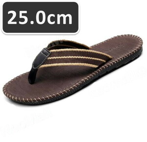 1 старт мужской PVC пляжные шлепанцы Brown 25.0cm *078 resort сандалии 