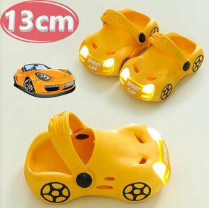  sandals Kids yellow 13.... shines! sport car summer sea resort n752