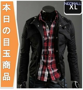 本日の目玉商品【265】メンズジャケット ブラック XL メンズ アウター アウトドア 防風 軽量 ジャケット 秋 春 薄手