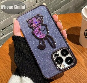 iPhone13mini ケース パープル おしゃれ スマホケース スマホカバー 耐衝撃 衝撃吸収【n291】