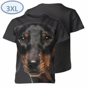ドッグ 半袖 Tシャツ 【n-233-F】 ダックスフント 3XLサイズ 犬 イヌ いぬ
