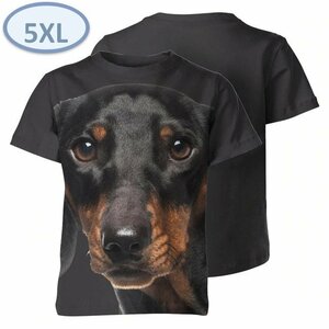 ドッグ 半袖 Tシャツ 【n-233-F】 ダックスフント 5XLサイズ 犬 イヌ いぬ