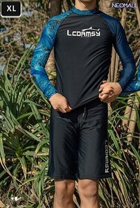 [365] мужской Rush Guard брюки верх и низ в комплекте XL размер длинный рукав серфинг shuno-ke кольцо .! купальный костюм body type покрытие UV cut навес 
