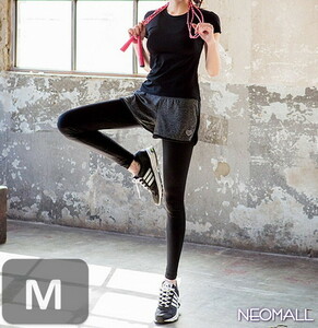 7-минутные леггинсы длиной брюки Шорты интегрированные футболки для футболки M-футболки легко перемещать танцевальную йогу ношение 022-1