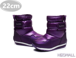  Kids снегоступы [954] 22.0cm лиловый мутон ботинки спортивные туфли winter ботинки обратная сторона ворсистый водонепроницаемый защищающий от холода . скользить зимний обувь хлопок обувь 