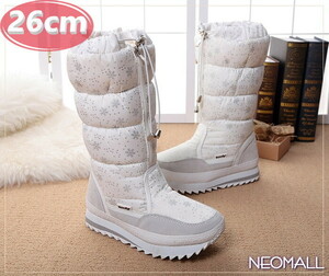  женский снегоступы [955-02] 26.0cm мутон ботинки спортивные туфли winter ботинки обратная сторона ворсистый водонепроницаемый защищающий от холода . скользить зимний обувь хлопок обувь 