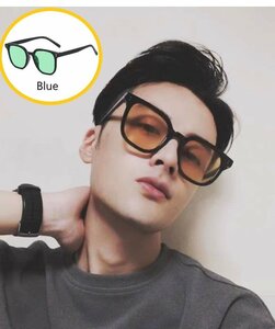  sunglasses uv cut color lens men's lady's unisex blue 