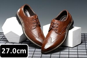  мужской бизнес кожа обувь Brown размер 27.0cm кожа обувь обувь casual . искривление . ходить на работу легкий мягкий новый товар [230]