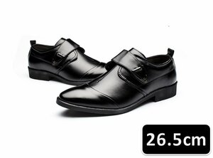 メンズ ビジネス レザー シューズ ブラック サイズ 26.5cm 革靴 靴 カジュアル 屈曲性 通勤 軽量 柔らかい 新品 【207】