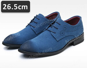 メンズ カジュアル スニーカー ブルー サイズ 26.5cm 革靴 靴 カジュアル 屈曲性 通勤 軽量 インポート品【n045】