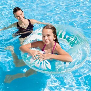  swim ring blue float . adult child common use size 91cm swim ring hibiscus for adult for children INTEX 59251